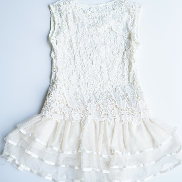 NWT 2 Piece Lace Top Over Tulle Underlay Dress - Picture 3 of 10